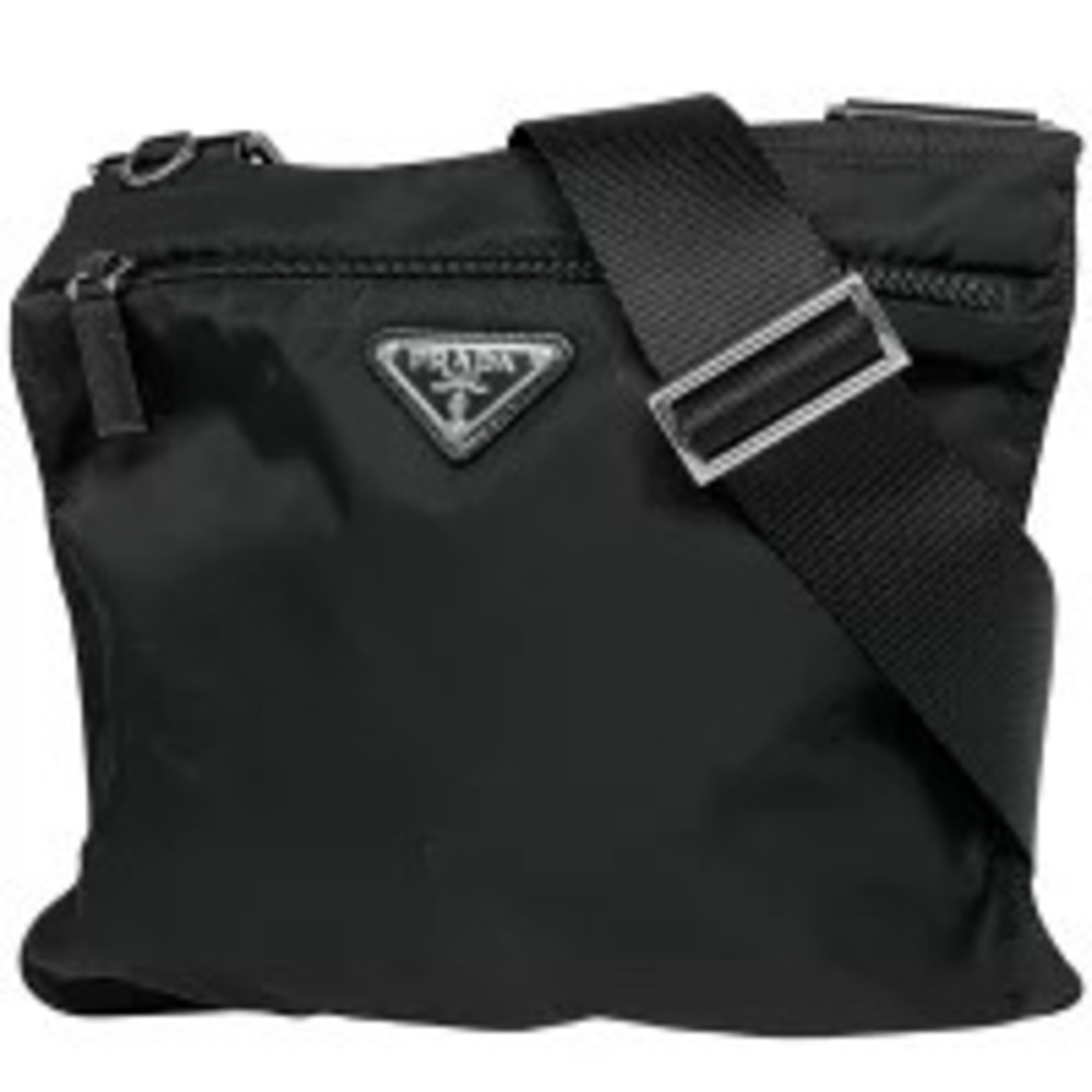 Prada Plate Shoulder Bag Crossbody Nero Black